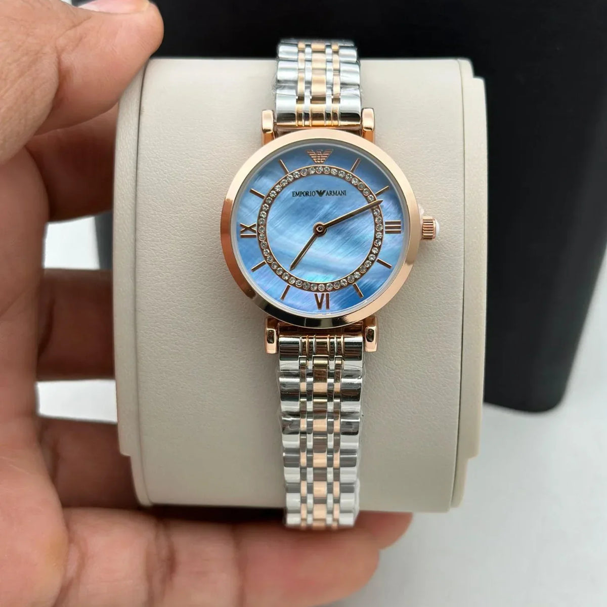ARP Emp**io Two-Tone Ladies' Watch with Blue Mother-of-Pearl Dial