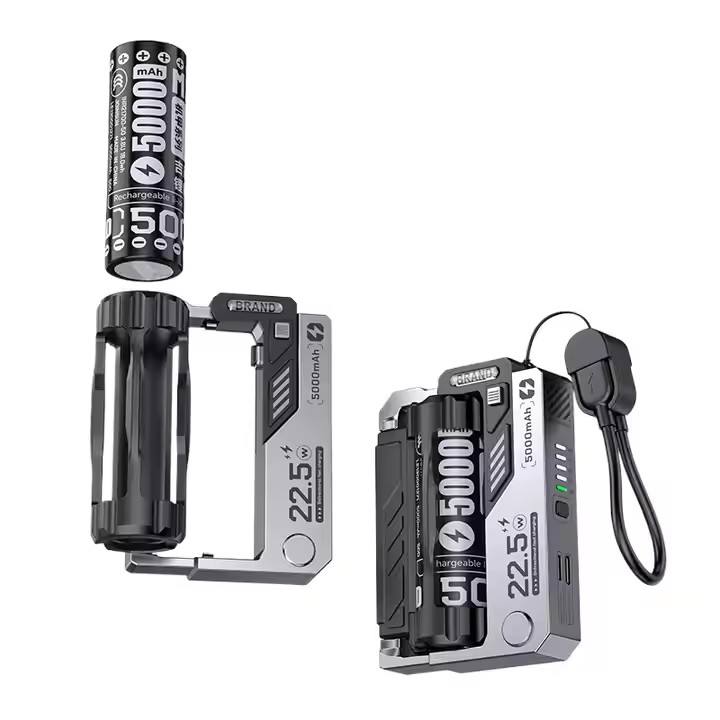 Powerbank Removable Battery Portable Power Bank with Replaceable Battery