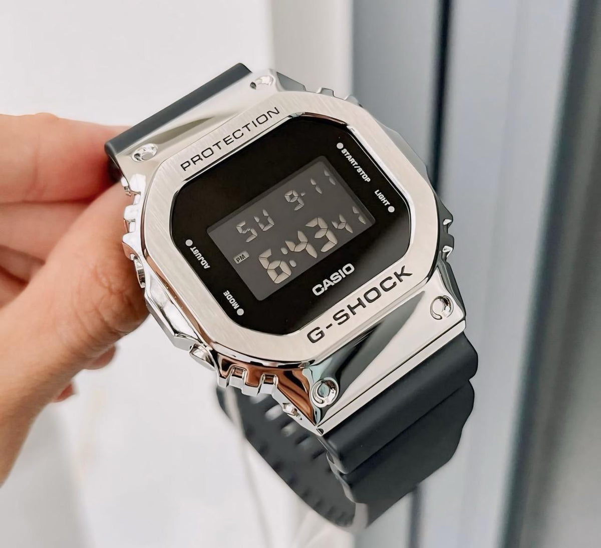 G-Shok Square Watch with Metal Bezel