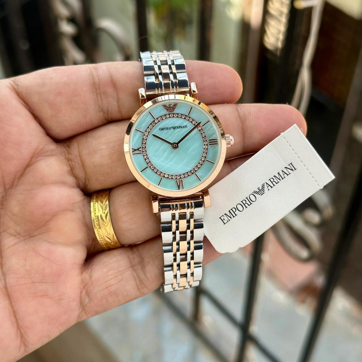 ARP Emp**io Two-Tone Ladies' Watch with Blue Mother-of-Pearl Dial